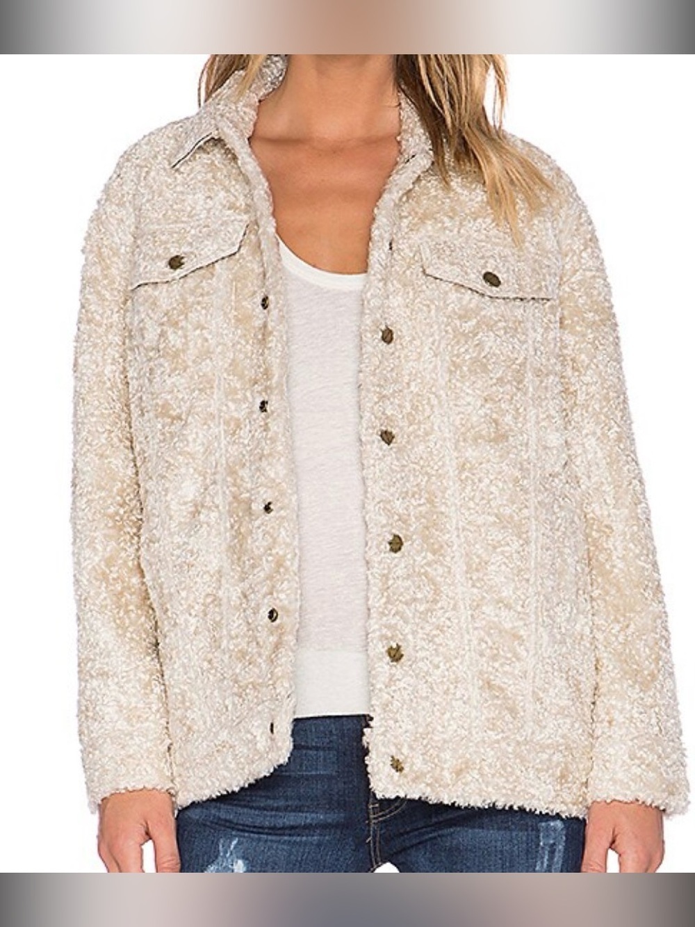 Current/Elliott Teddy Trucker Sherpa Jacket-  Size 1/Small